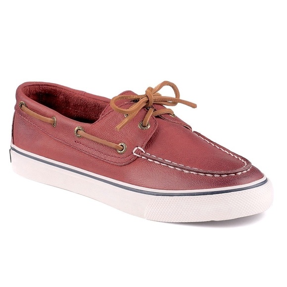 SPERRY Topsider Ladies Bahama Weathered Canvas Boat Shoe Sneaker Faded Burnt Red - Picture 2 of 8